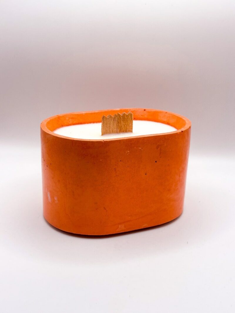 Bougie ovale - Béton orange – Image 2