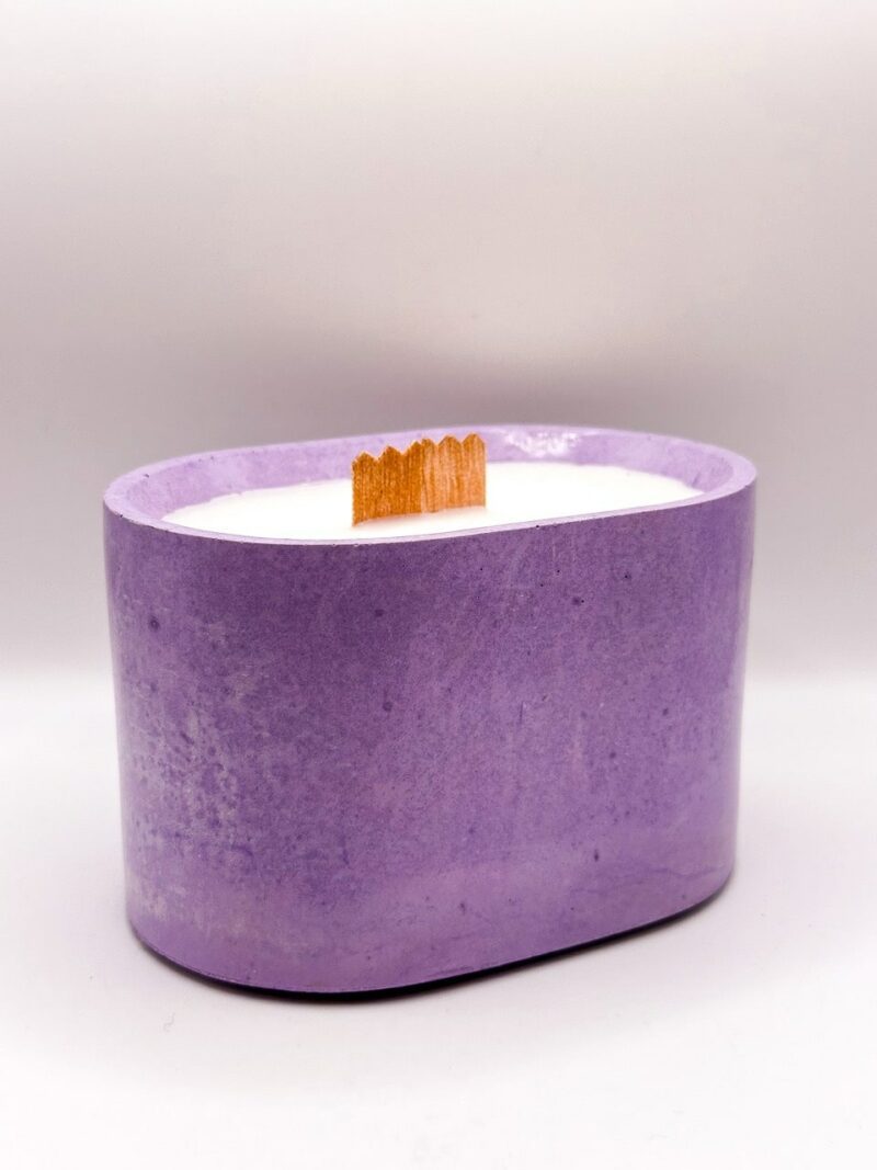 Bougie ovale - Béton violet – Image 2