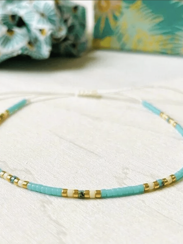 Bracelet 1 Perle Miyuki turquoise