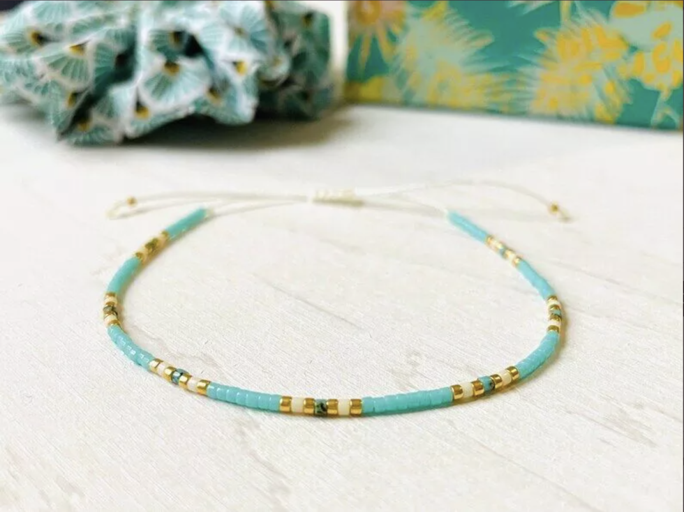 Bracelet 1 Perle Miyuki turquoise