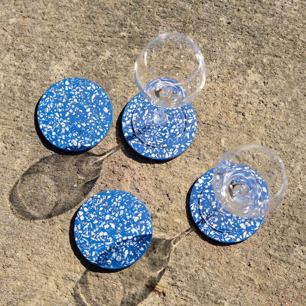 Lot de 4 dessous de verres en coquillages recyclés – Image 2