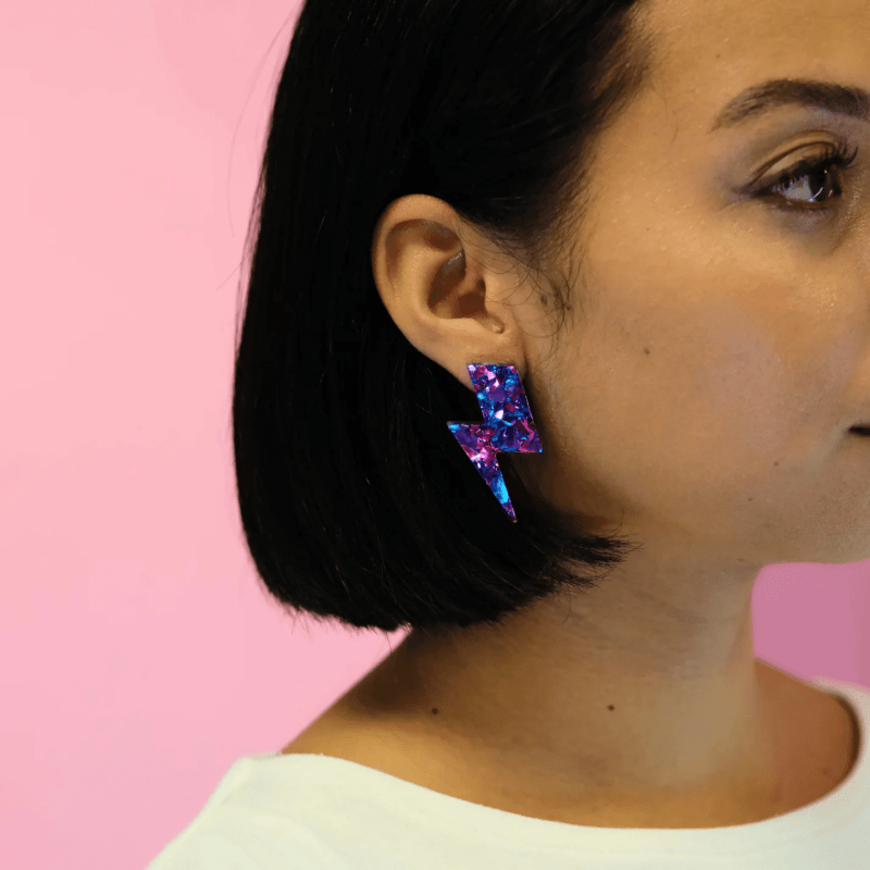 Boucles D'oreilles Maxi éclairs pailletés – Image 3