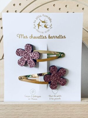 Barrettes doubles Fleurs