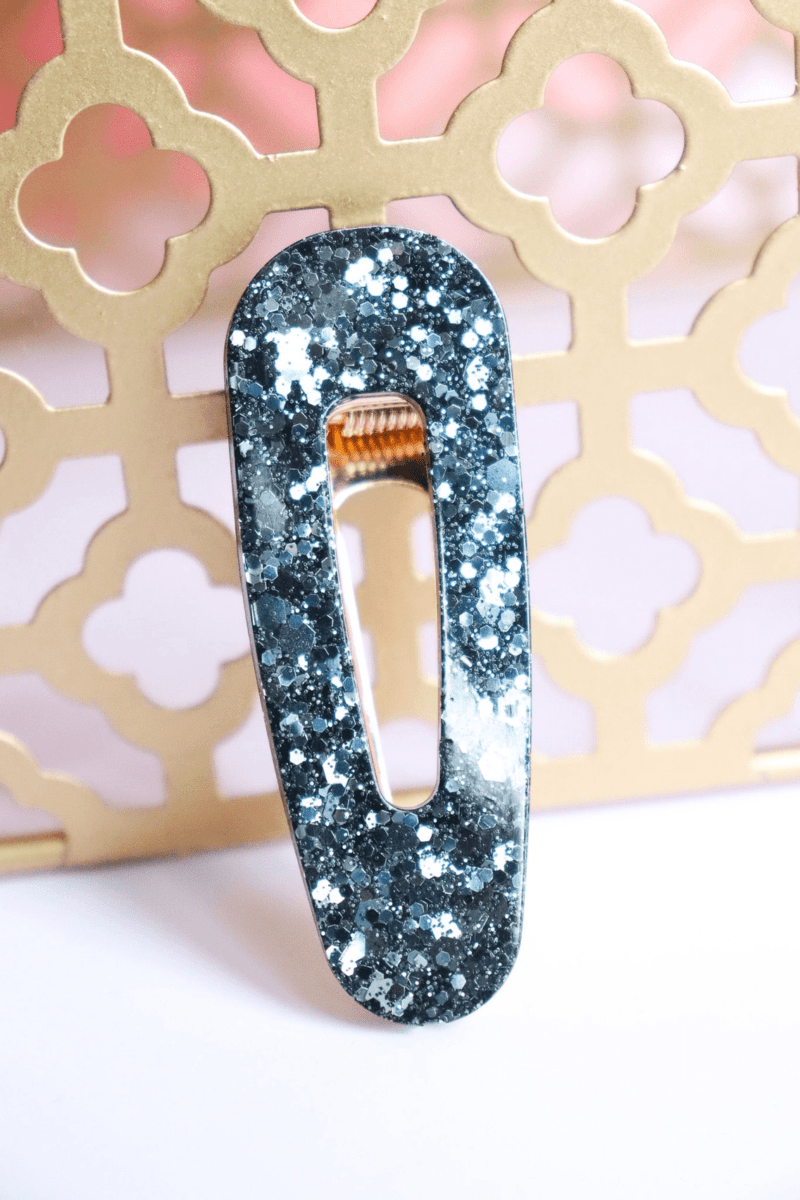 Barrette Triangle - Paillettes noires – Image 2