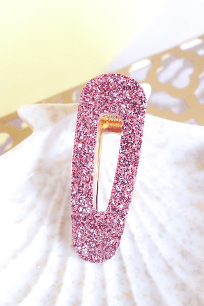 Barrette Triangle - Paillettes roses – Image 2