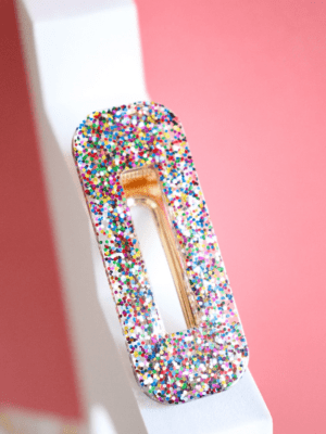 Barrette Rectangle - Paillettes carnaval