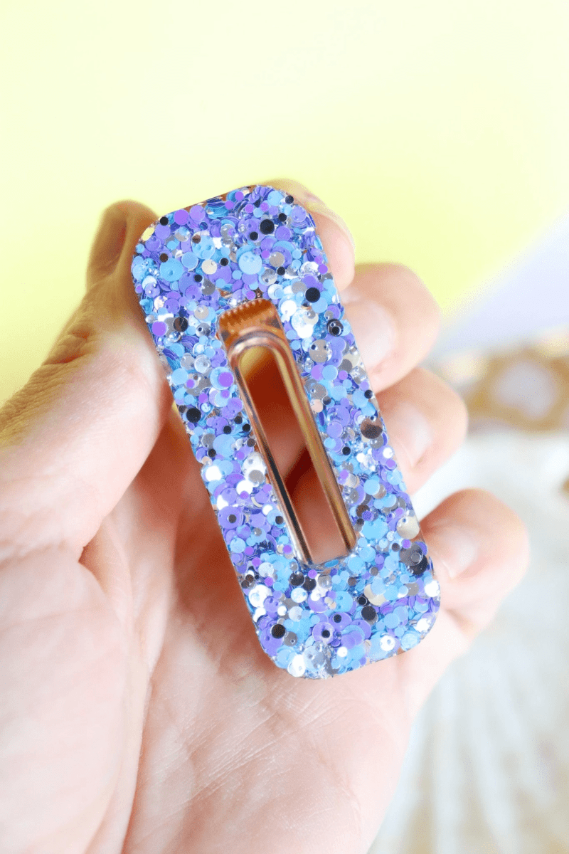 Barrette Rectangle - Joie violette