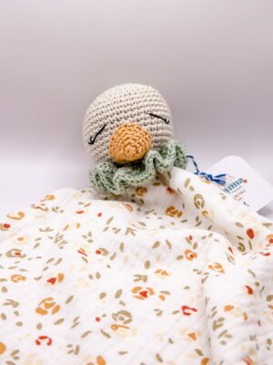 Oie - Peluche au crochet carré