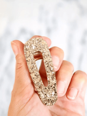 Barrette Triangle - Paillettes champagne