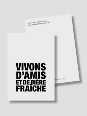 Carte Vivons d'amis et de bière fraiche
