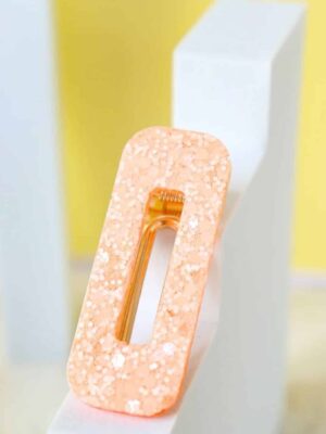 Barrette Rectangle - Orange pâle