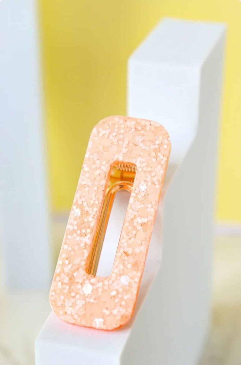 Barrette Rectangle - Orange pâle