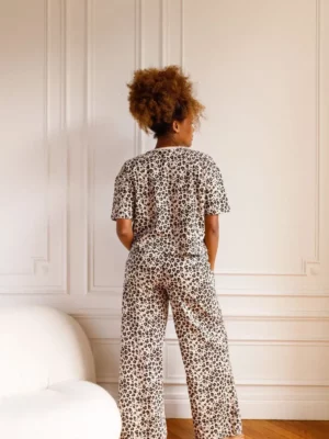 PYJAMA LONG Léopard Beige