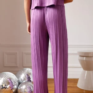 PYJAMA LONG Ensemble Plissé Violet