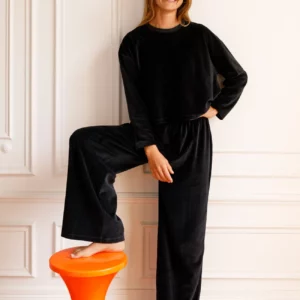 PYJAMA LONG Velours Noir