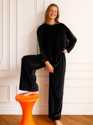 PYJAMA LONG Velours Noir