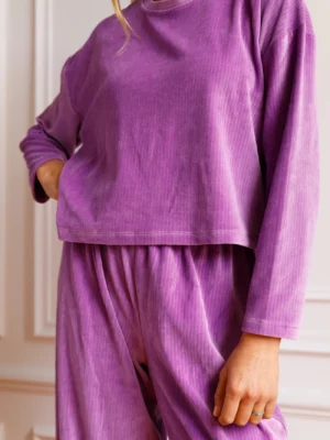 PYJAMA LONG Velours Violet