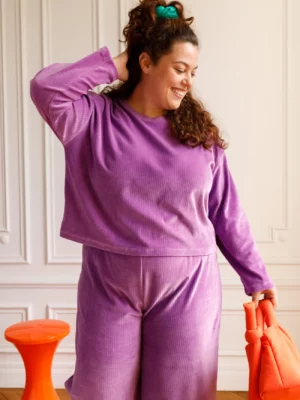 PYJAMA LONG Velours Violet