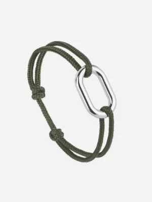 Bracelet maillon argent - kaki