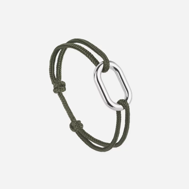 Bracelet maillon argent - kaki