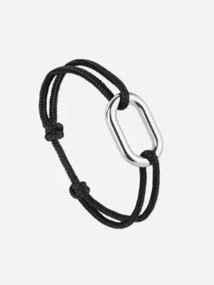 Bracelet maillon argent - noir