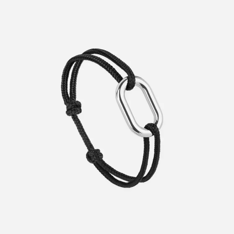 Bracelet maillon argent - noir