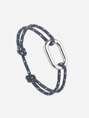 Bracelet maillon argent - noir et blanc