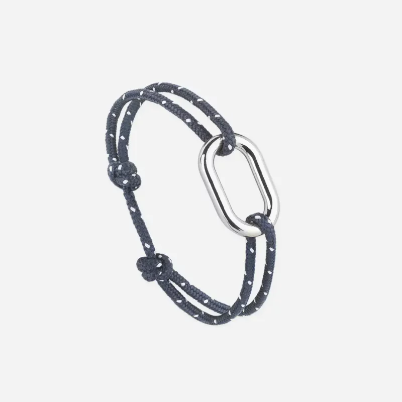 Bracelet maillon argent - noir et blanc