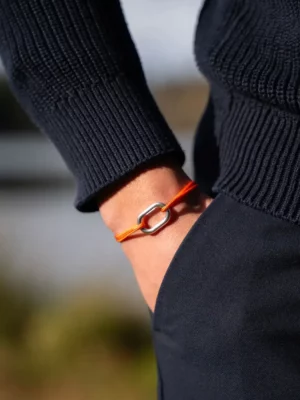 Bracelet maillon argent - orange