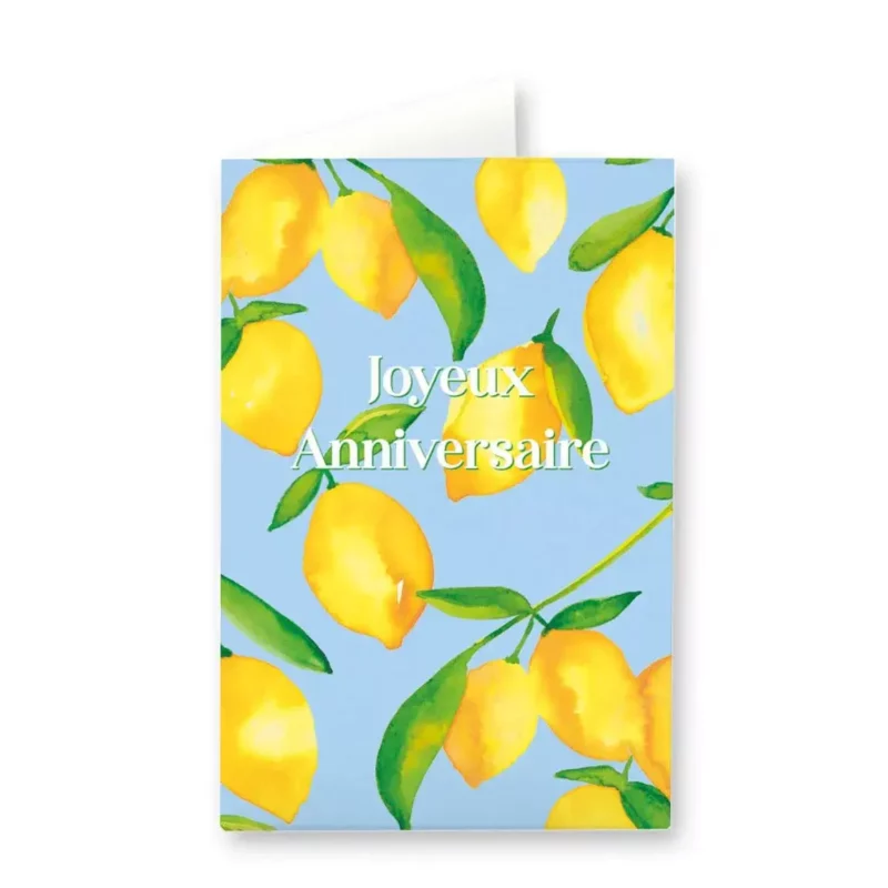 Carte double Anniversaire Citrons