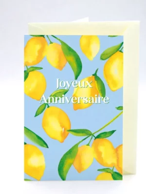 Carte double Anniversaire Citrons