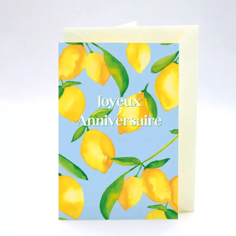 Carte double Anniversaire Citrons – Image 2