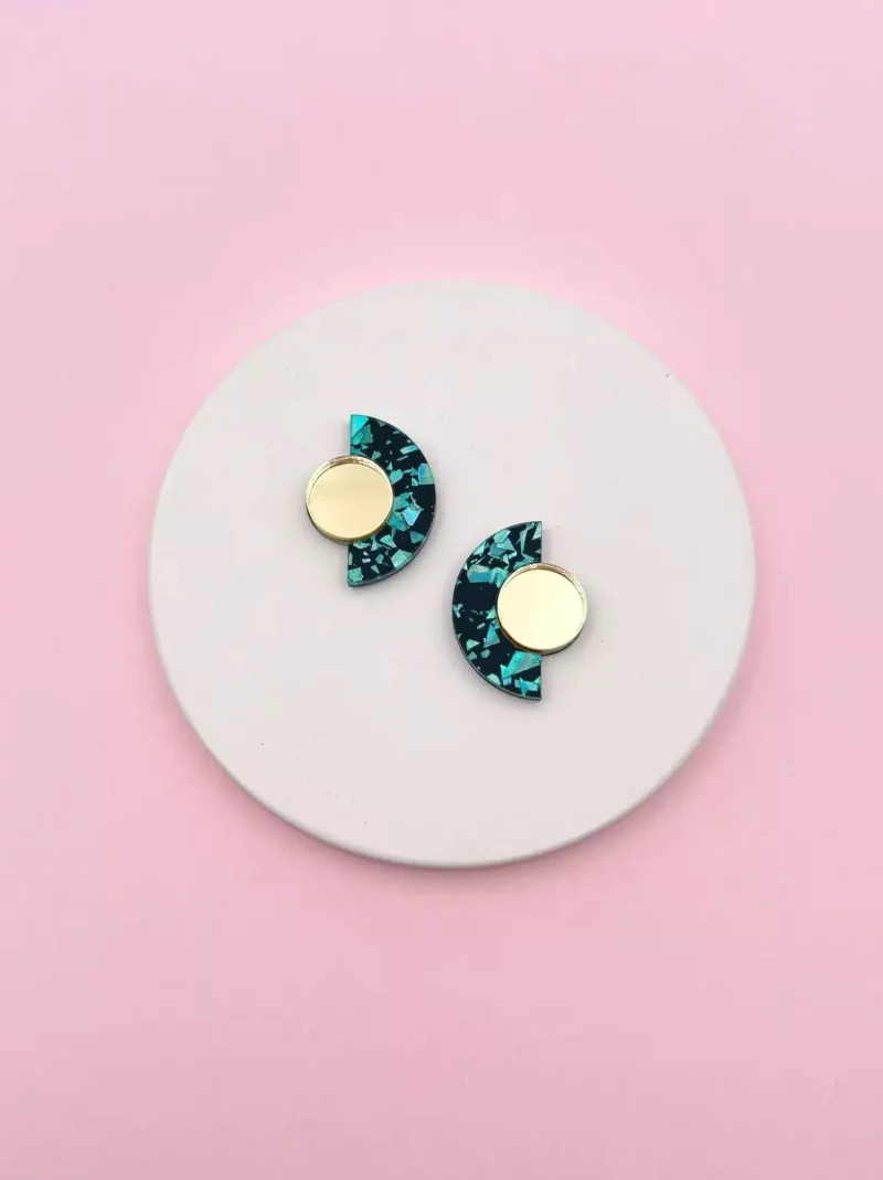 Boucles D'oreilles puces miroir - Roseline – Image 3