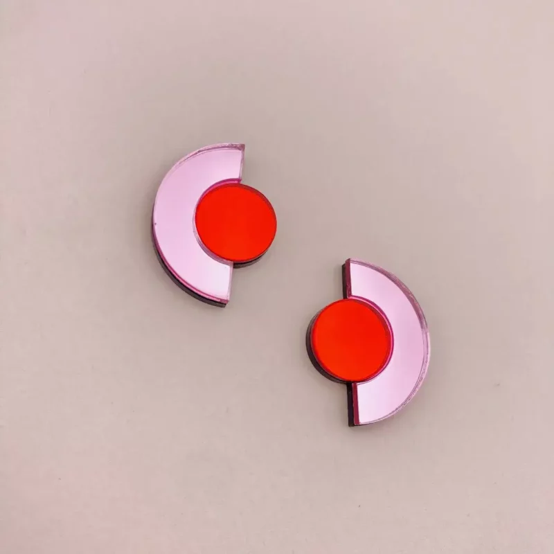 Boucles D'oreilles puces miroir - Roseline – Image 6