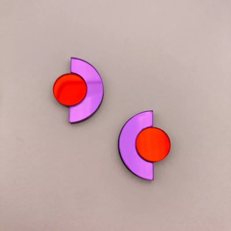 Boucles D'oreilles puces miroir - Roseline – Image 7