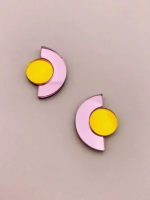 Boucles D'oreilles puces miroir - Roseline