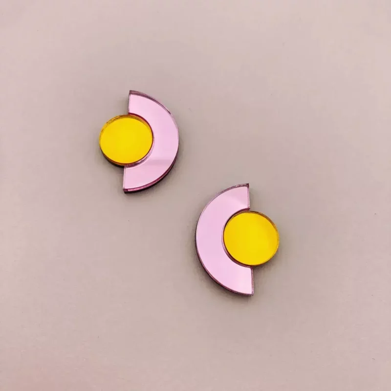 Boucles D'oreilles puces miroir - Roseline