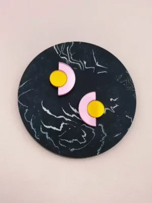 Boucles D'oreilles puces miroir - Roseline