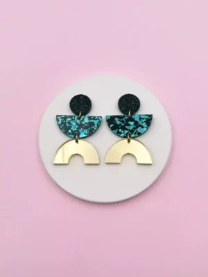 Boucles D'oreilles Ronette - Turquoise / Or