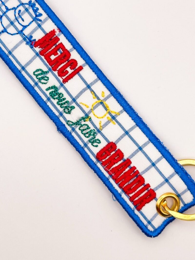 Porte-clé brodé - Merci – Image 2