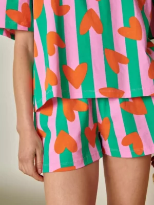 PYJAMA Coeurs Rayures