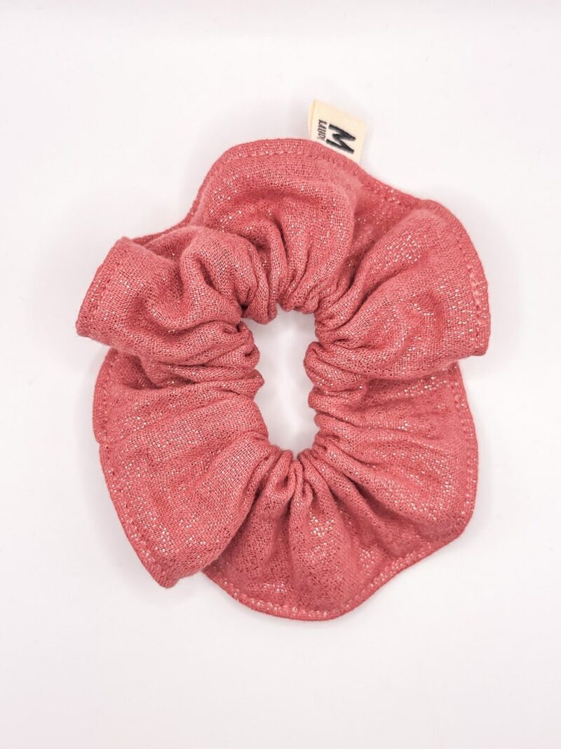 Chouchou double gaze brillant framboise