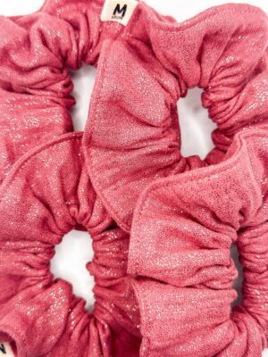 Chouchou double gaze brillant framboise