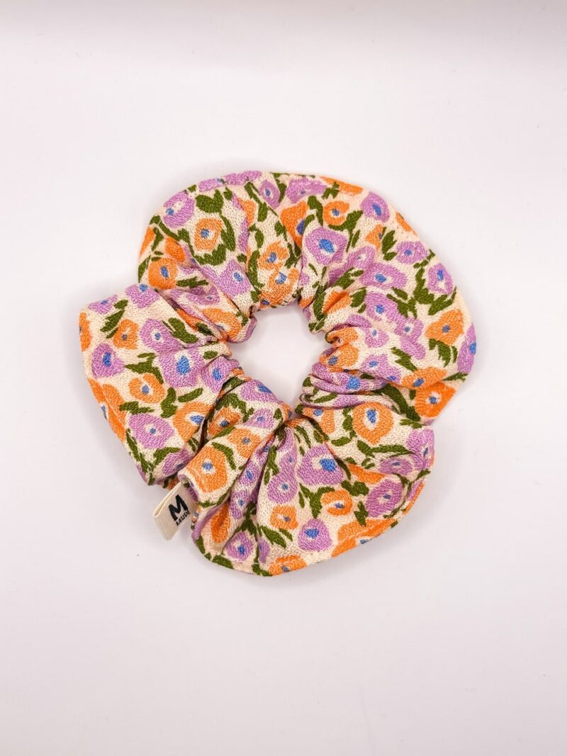 Chouchou fleuri lila orange vert