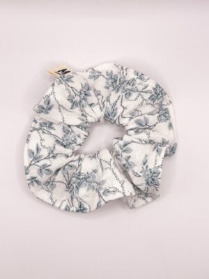 Chouchou gaze de coton motif toile de jouy bleu