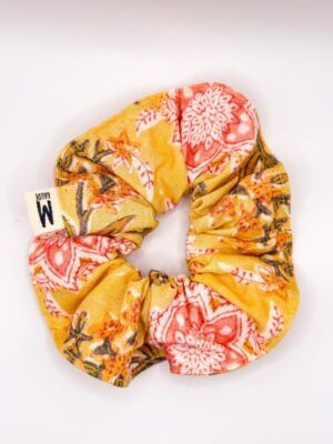 Chouchou jaune motif indien