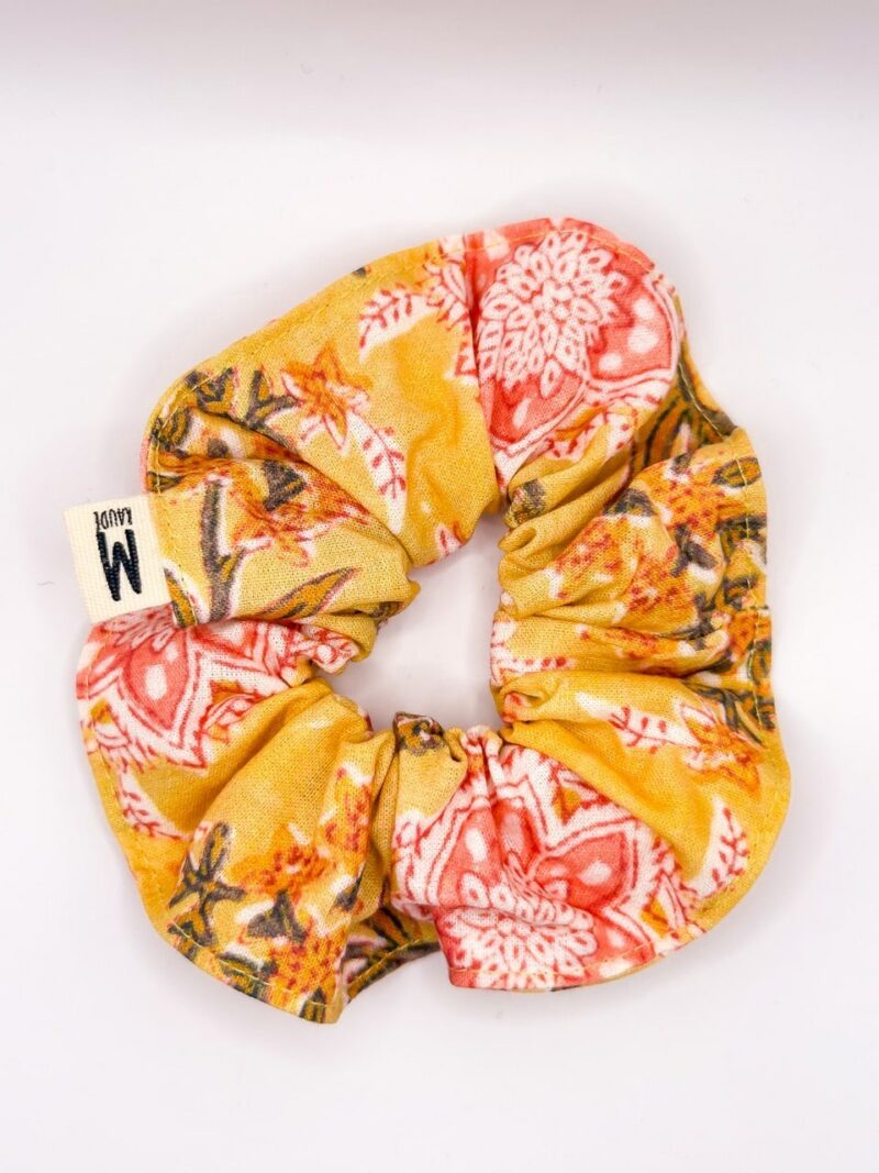 Chouchou jaune motif indien