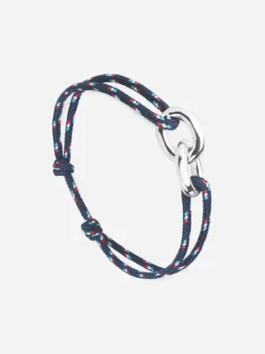 Bracelet Union maillons argent - Bleu Blanc Rouge