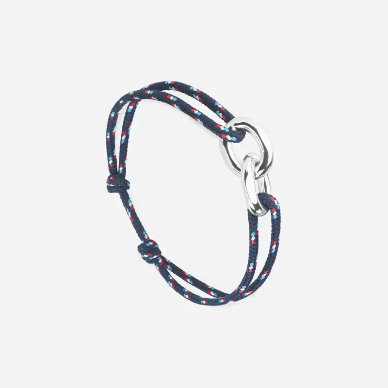 Bracelet Union maillons argent - Bleu Blanc Rouge