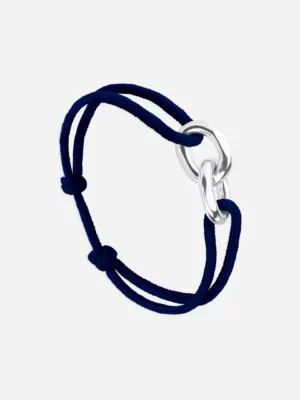Bracelet Union maillons argent - Bleu nuit